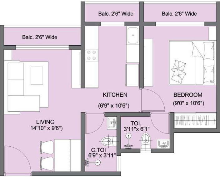 1 BHK Flat in Wonder Park in Vasai East, Palghar - Image 433759