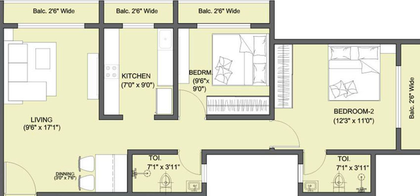 2 BHK Flat in Wonder Park in Vasai East, Palghar - Image 433760