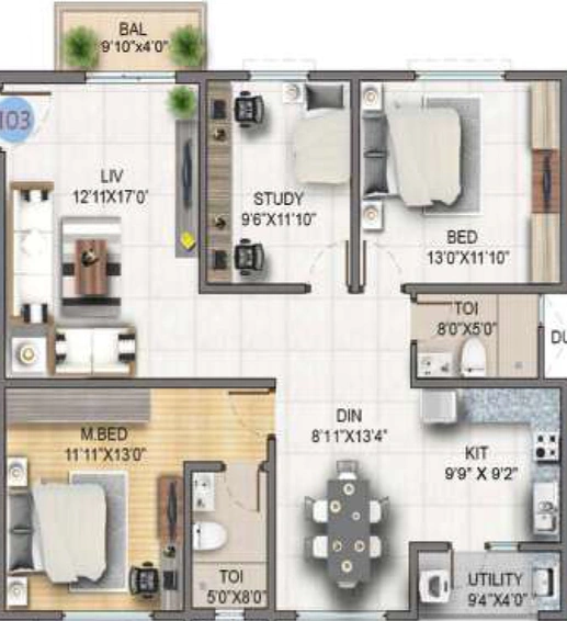 2.5 BHK Flat in Sumadhura Soham in Whitefield, Bangalore - Image 806674