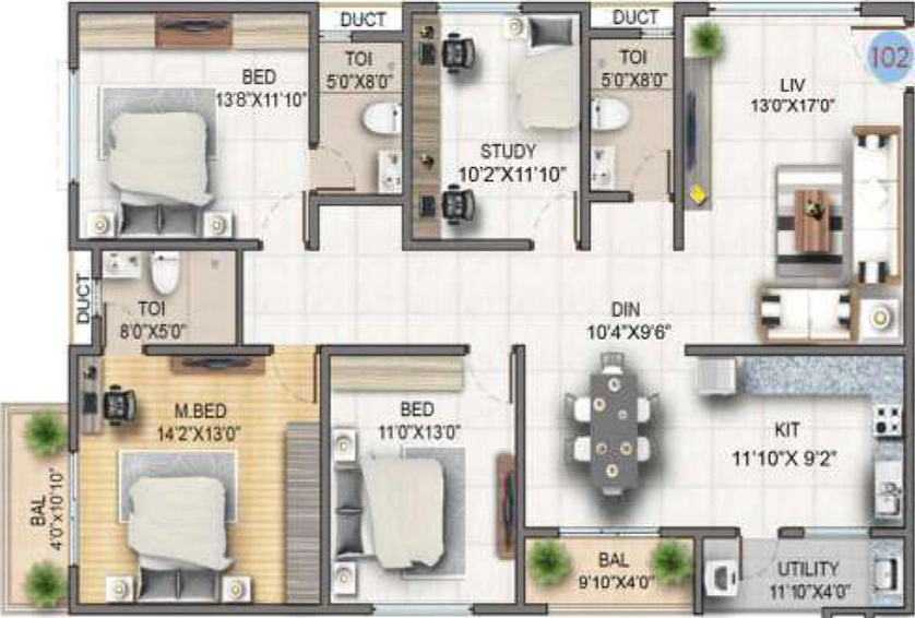 3.5 BHK Flat in Sumadhura Soham in Whitefield, Bangalore - Image 806676