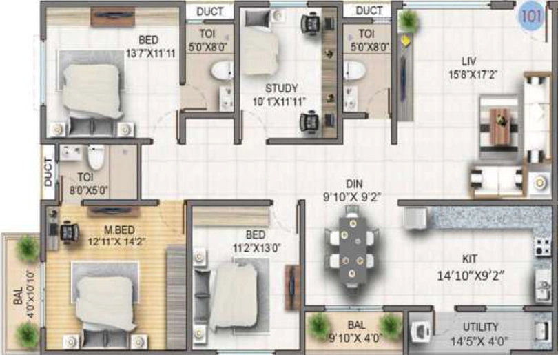 3 BHK Flat in Sumadhura Soham in Whitefield, Bangalore - Image 806677