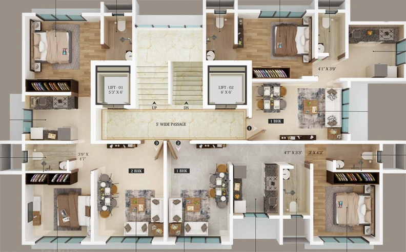 Floor Plan of N Prajapati Gangadeep in Malad West, Mumbai - Image 113693