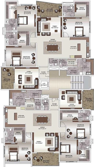 Floor Plan of Legacy Madelia in Vasanth Nagar, Bangalore - Image 138140