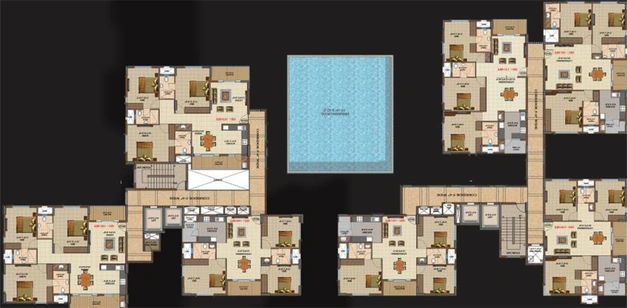 Floor Plan of Aruna Trivik Windwalk in Yelahanka, Bangalore - Image 142471