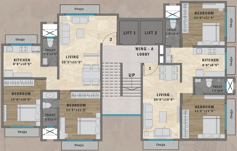 Floor Plan of N Prajapati Milan Bliss in Andheri East, Mumbai - Image 93123