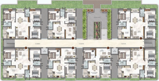 Floor Plan of Sunshine Green Meadows in Bachupally, Hyderabad - Image 138241