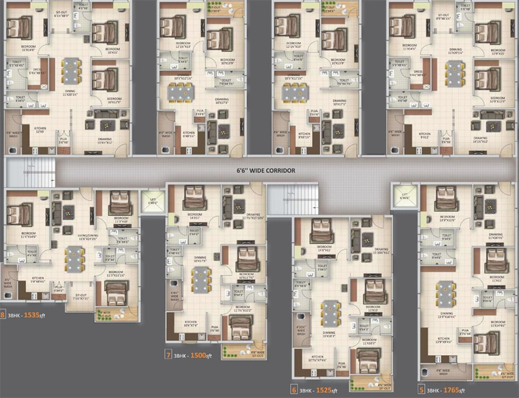 Floor Plan of Sunshine LA Grand in Narsingi, Hyderabad - Image 138307