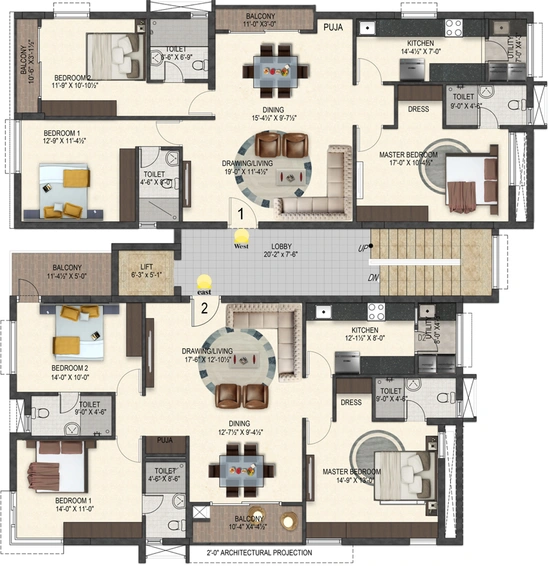 Floor Plan of Suvela Projects in Khairatabad, Hyderabad - Image 138320