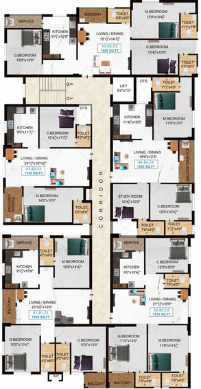 Floor Plan of The Nest Glitz in Santhoshapuram, Chennai - Image 138341