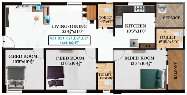 3 BHK Flat in The Nest Art in Ottiambakkam, Chennai - Image 806758