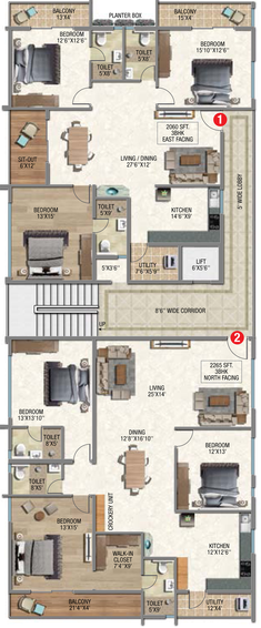 Floor Plan of SVS Octavia in Narapally, Hyderabad - Image 138365
