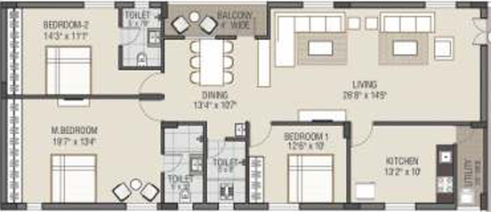 Floor Plan of Technopolis Solitaire Elite in Miyapur, Hyderabad - Image 138417