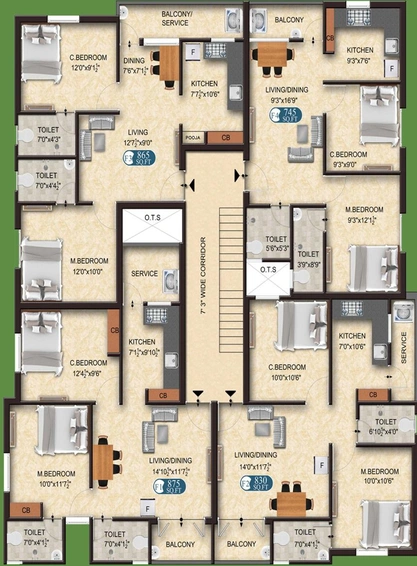 Floor Plan of The Nest Arpana in Sholinganallur, Chennai - Image 138439