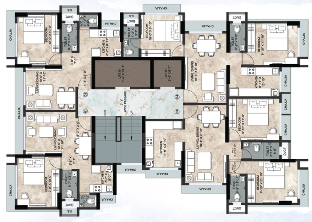 Floor Plan of Goyal Sea Rock in Borivali West, Mumbai - Image 93142