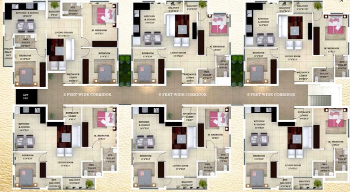 Floor Plan of CC Aspire in Bilekahalli, Bangalore - Image 138573