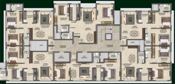 Floor Plan of Pashmina Casa in Vile Parle West, Mumbai - Image 93148