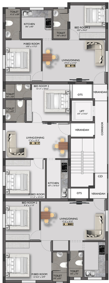 Floor Plan of Amace Hridhi in Madipakkam, Chennai - Image 138607