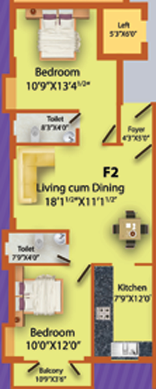 2 BHK Flat in MS Charan MM Triumph in Madipakkam, Chennai - Image 806895