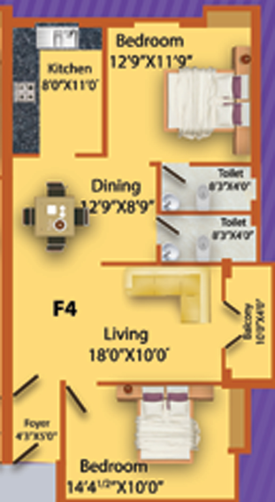 2 BHK Flat in MS Charan MM Triumph in Madipakkam, Chennai - Image 806897
