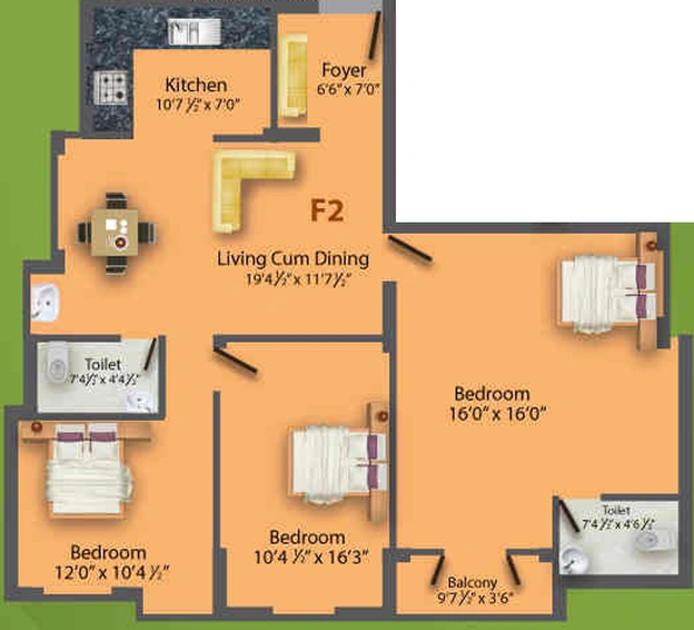 3 BHK Flat in MS Charan MM Poorna Phase 4 in Sembakkam, Chennai - Image 806909