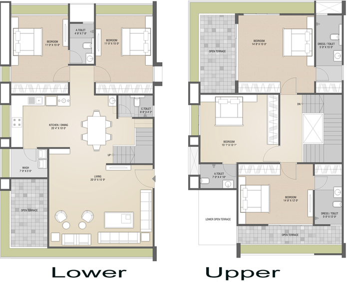 4 BHK Penthouse in Vaishnodevi Kingsley in Pal, Surat - Image 663924