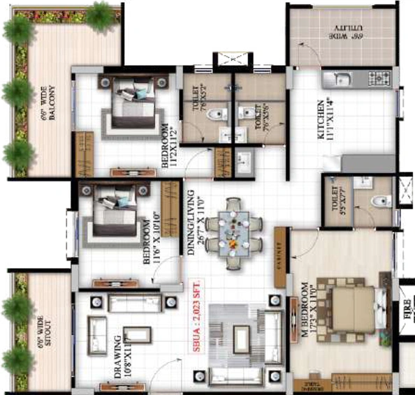 3 BHK Flat in Sita Exotica in Kompally, Hyderabad - Image 806932