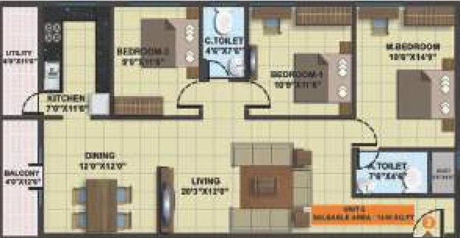 3 BHK Flat in Neeladri Deo Bliss in Whitefield, Bangalore - Image 806945