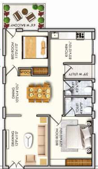 2 BHK Flat in Sukhii 9 in Bachupally, Hyderabad - Image 806946