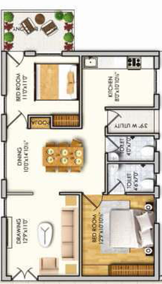 2 BHK Flat in Sukhii 9 in Bachupally, Hyderabad - Image 806947