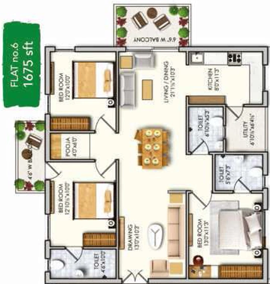 3 BHK Flat in Sukhii 9 in Bachupally, Hyderabad - Image 806948