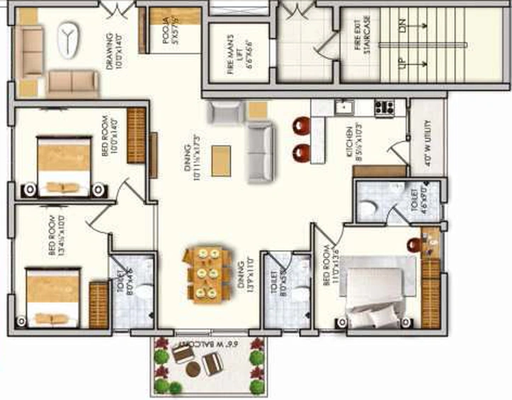 3 BHK Flat in Sukhii 9 in Bachupally, Hyderabad - Image 806950