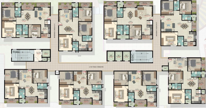 Floor Plan of TMSR Skyler in Bachupally, Hyderabad - Image 138851