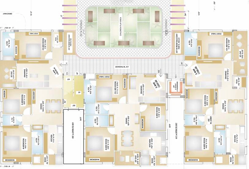Floor Plan of TNR Devendra Rocktown in LB Nagar, Hyderabad - Image 138872