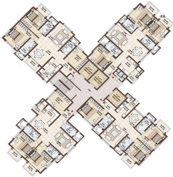 Floor Plan of Pashmina Waterfront in Krishnarajapuram, Bangalore - Image 138894