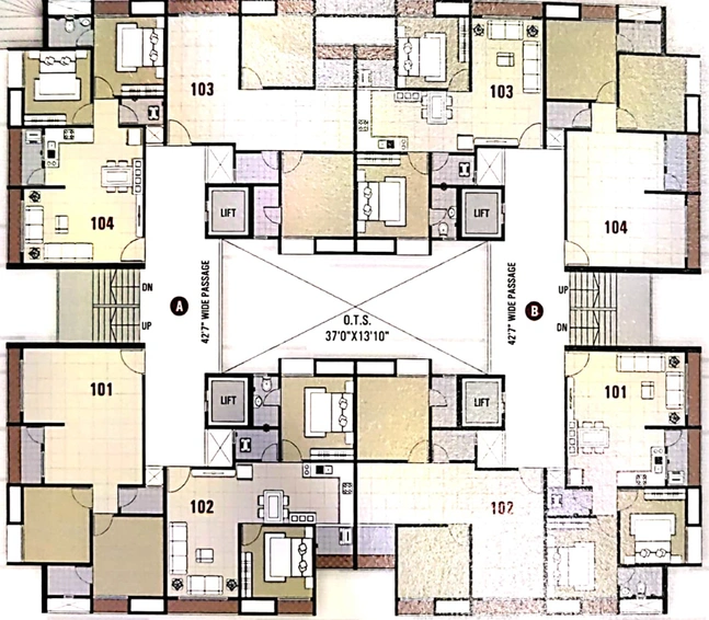 Floor Plan of Tapi Arjun Homes in Katargam, Surat - Image 93252