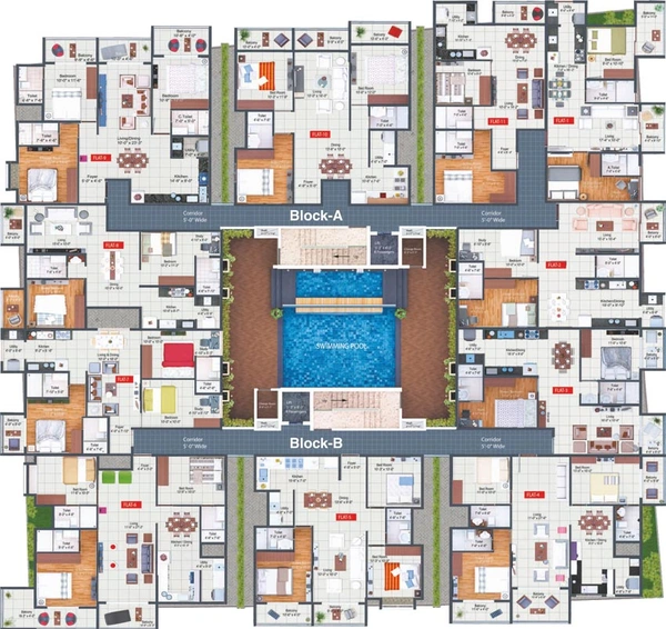 Floor Plan of Poorvi Shreenivasa Grand in Kanakapura, Bangalore - Image 138917