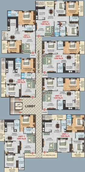 Floor Plan of GR Luxuria in HSR Layout, Bangalore - Image 138953