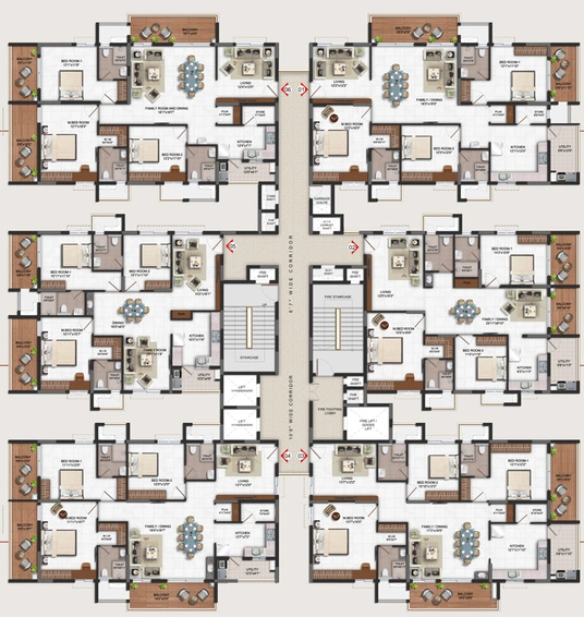 Floor Plan of Vajram IXORA in Gopanpally, Hyderabad - Image 138984
