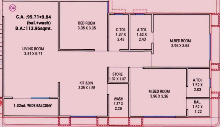 3 BHK Flat in Deepa Rajnidhi Residency in Bhatar, Surat - Image 664038