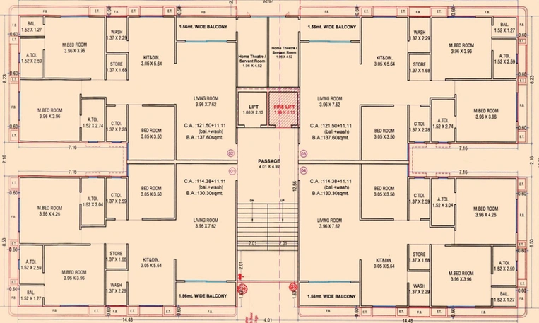 Floor Plan of Deepa Rajnidhi Residency in Bhatar, Surat - Image 93283