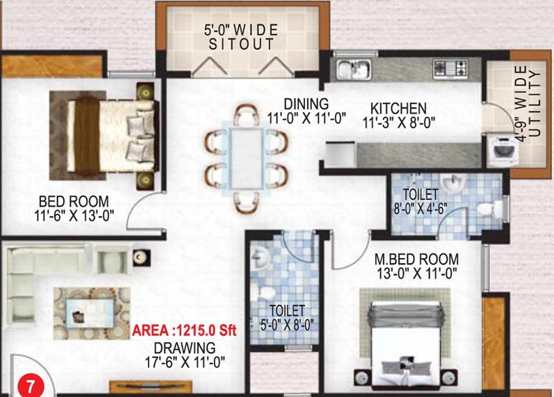 2 BHK Flat in Sree Jingle Heights in Horamavu, Bangalore - Image 807020