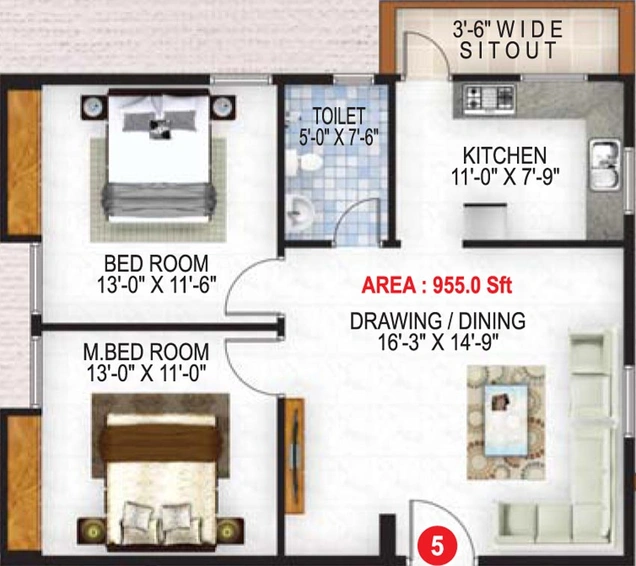 2 BHK Flat in Sree Jingle Heights in Horamavu, Bangalore - Image 807019