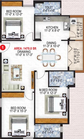 3 BHK Flat in Sree Jingle Heights in Horamavu, Bangalore - Image 807024