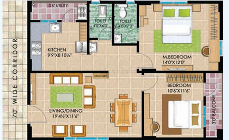 2 BHK Flat in Vasathi Navya in Chintal, Hyderabad - Image 807036