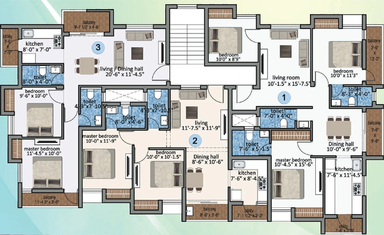 Floor Plan of Abhinitha Vikas Vibhav in Gerugambakkam, Chennai - Image 139066