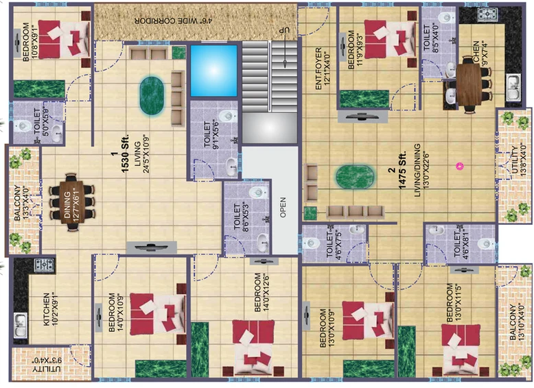 Floor Plan of Sai Sumukha Luxuriate in Bannerghatta, Bangalore - Image 139104