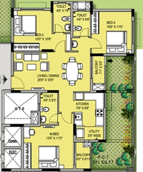 3 BHK Flat in XS Real Symphony in Padur, Chennai - Image 807086