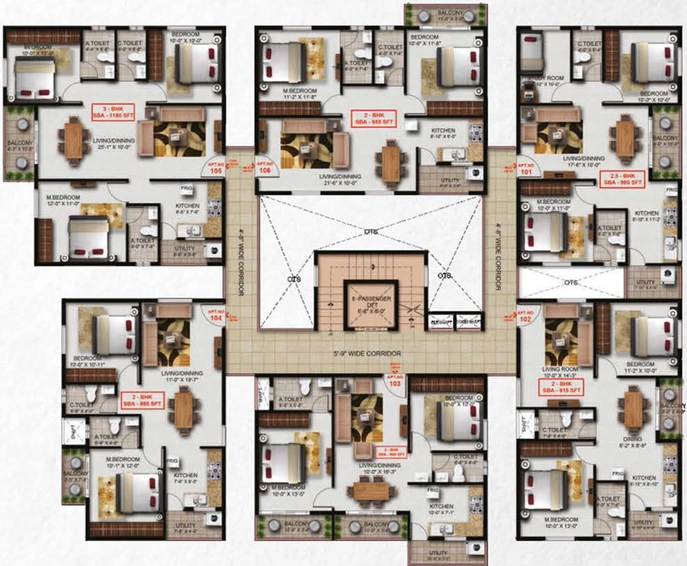 Floor Plan of Subhsan Shyam Signature in Doddakammanahalli, Bangalore - Image 139159