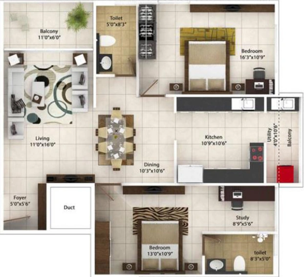 2 BHK Flat in Gitanjali Aristocracy in Whitefield, Bangalore - Image 807141