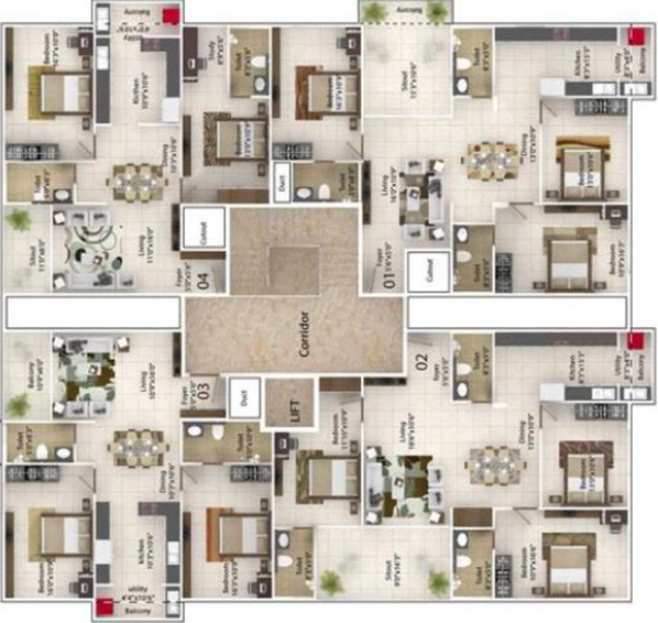 Floor Plan of Gitanjali Aristocracy in Whitefield, Bangalore - Image 142512